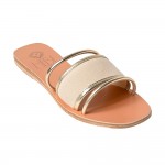 GAEA LEATHER SANDAL - Platina