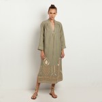 Kori Tea Gold Long Caftan Dress