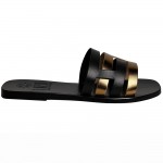 Carpo Black Gold Leather Sandals