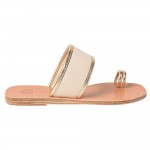 XENIA LEATHER SANDAL - Platina