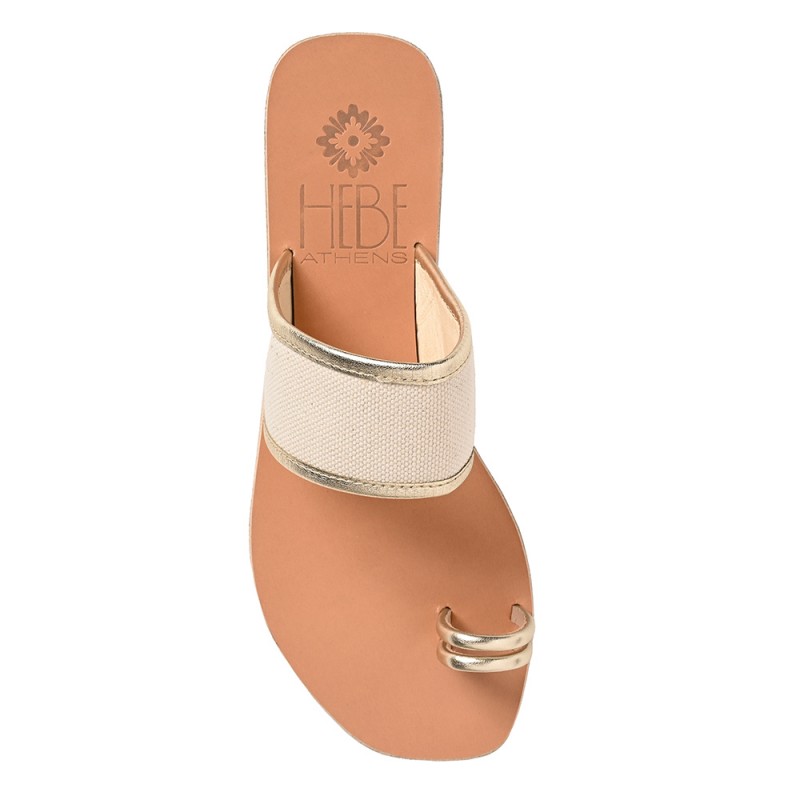 XENIA LEATHER SANDAL - Platina