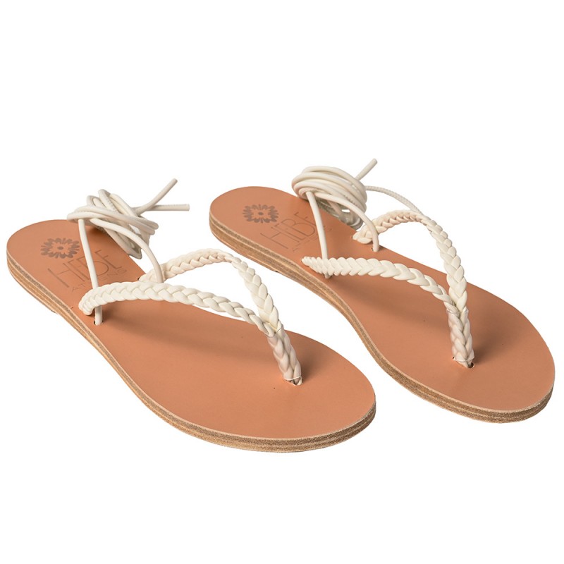 RHEA LEATHER SANDAL - White