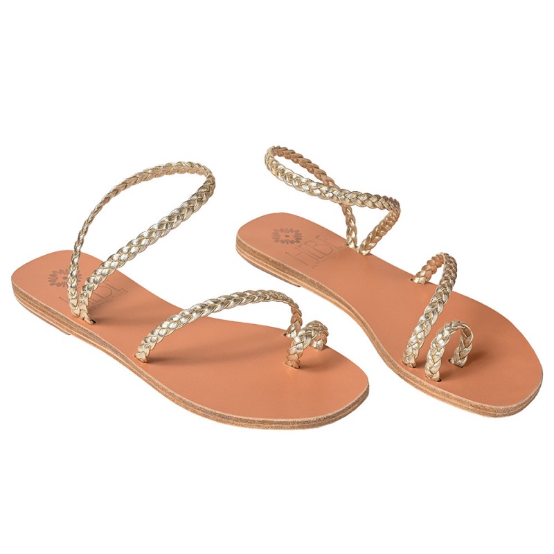 PERSEPHONE LOOP LEATHER SANDAL - Platina