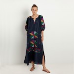 Kori Aeolis Navy Blue Multi Green Dress