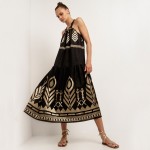 Kori Black Gold Long Dress