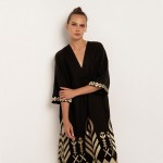 Kori Black Gold Oversized Midi Dress